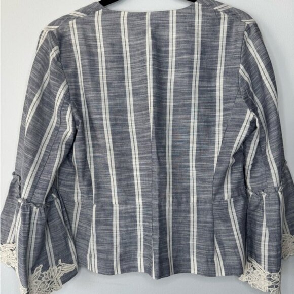 ZARA Basic Striped Bell Sleeve Jacket – Size M - Picture 10 of 15